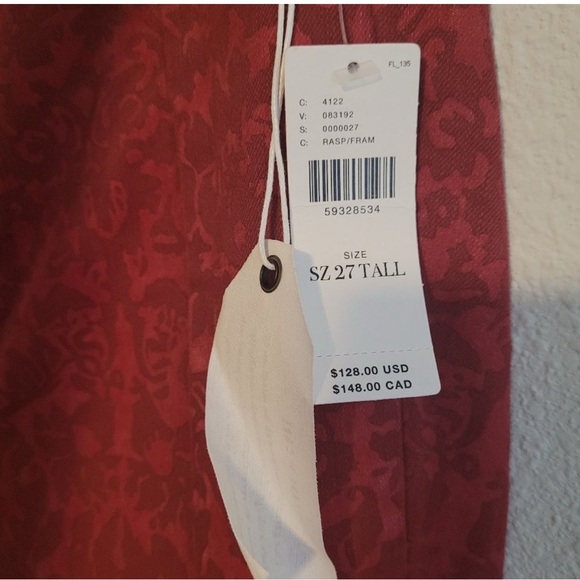 Anthropologie Pilcro Floral High Rise Jeans Women's 27 Tall Burgundy Bohemian - Picture 5 of 6